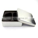 OEM Matte Lamination Varnish Printing Square Metal Cosmetic Jar With Foam Inside