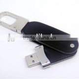 High Speed Portable Leather Swivel USB Flash Drive for Promotion