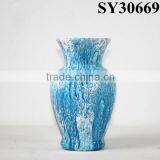 Glazed Vase for Home Decoration Blue Small Flower Vase Wholesale thumbnail-5