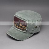 CUSTOM FANSHION HEAVY WASH ARMY CAPS WITH 3D EMBROIDERY AND POCKET