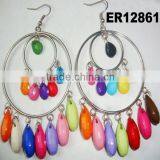 Women Big Colorful Chandelier Hoop Earrings thumbnail-1