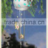 Ceramic Bird Wind Chime With Solar Garden Led Lights Ornaments