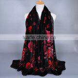 Printe Flower Winter Muslim Viscose Pattern Printe Floral Long Hijab Hijab Scarf Scarves Wrap Headband Shawls thumbnail-1