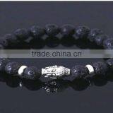 Lava Stone Beads With Buddha Bracelet: Wholesaler Manufacturer thumbnail-1