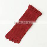 Best Socks Manufacturer Japanese Design OEM School Teen Girls Summer Five Toe Red Color Casual Thin Cotton Open Toe Socks