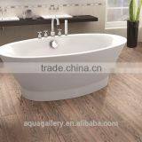 Freestanding White Color Acrylic Oval Bathtub thumbnail-2