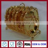 serving round trays gold plated tray for bar hotel household Elegance OEM Round metal Tray
