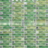 Green Arch Crystal Glass Mix Stone Mosaic Tile for Home Interior Decoration /wallpapers(PMGSL062)