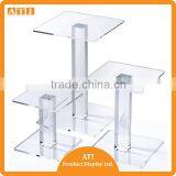 Hongkong Supplier 3 Steps Clear Round Acrylic Makeup Products Display Riser thumbnail-3