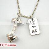 Weightlifting Barbell Weakness Is a Choice Charms Sports Gym Necklace thumbnail-2