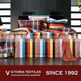 Colorful Stripe Natural Printed Cotton Bed Comforter Set Queen Bedding Sets thumbnail-1