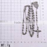 Most Popular New Fashion Jesu Cross Silver Beads Chain Necklace for Christmas Gift thumbnail-2