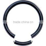 14 Gauge Black Anodized Titanium Segment Ring