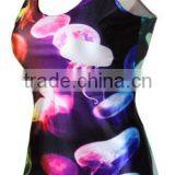 Cheap Ladies Tank Top Black Sexy Womens Jellyfish Printed Cute Tank Top BX112 thumbnail-1