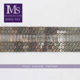 Hot Selling 4.2cm Width Bronze Embroidery Sequin Trim for Garment thumbnail-1
