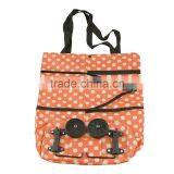 Shopping Bag Large Lightweight Shopping Trolley Foldable Wheel Folding Luggage Bag Cart Tote Green&Orange thumbnail-4