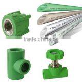 PPR Pipe Fittings Adapter, Tee, Stop Valves
