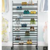 Chrome 10-Tier Rolling Shoe Rack thumbnail-5