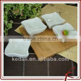 Fresh Style Cheap Wholesale Durable Porcelain Snack Serving Dish Fruit Dish with Bamboo Tray