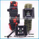 Popular Compass Whistle Buckle Multifunctional Paracord Survival Kit Bracelet With Bottle Opener thumbnail-3