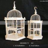 Decorative White Wood Birdcage thumbnail-1