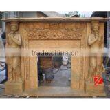 Stone Luxury Fireplace Mantel With Lady Statue thumbnail-1