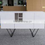 High Gloss Dining Cabinet With Black Solid Iron Legs H-828 thumbnail-1