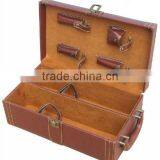 Wooden Leather Wine Box Wine Rack thumbnail-1