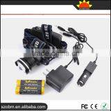 Wholesale High Quality XQ24 T6 LED 1800Lm Waterproof Rechargeable LED Headlamp With 18650 Battery ,charger thumbnail-1