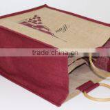 Factory Custom Cheap Six Bottle Jute Wine Bag thumbnail-3
