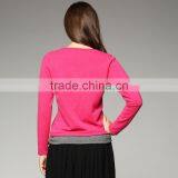 KNITTED WOMEN LONG SLEEVE ROUND NECK BASIC 100%CASHMERE PULLOVER thumbnail-6
