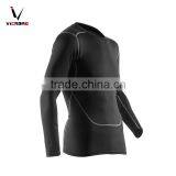 Polyster Spandex 2color Blank Gym Running Short Sleeve Compression Custom t Shirt thumbnail-1