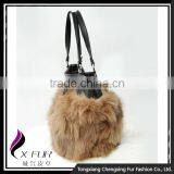 CX-H-10B High Quality Fashion Leather Handbags Women Real Fox Fur Ladies Hand Bag thumbnail-3