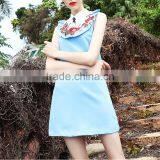 Maxnegio Woman Korean Mini Vintage Embroidered Dress thumbnail-3