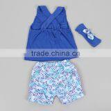 Wholesale Children Boutique Sleeveless Embroider Baby Clothing of 100% Cotton Baby Clothing Suit thumbnail-2