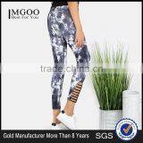New Design Cut Out Women Fitness Joggers NAVY 95% Polyester 5% Spandex Custom Digital Print Jogging Skinny Pants thumbnail-1