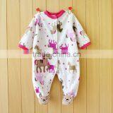 Newborn Baby Spring and Autumn Fleece Long-sleeved Harness Jumpsuit Pure Cotton Clothes thumbnail-2