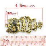 Owl Animal Halloween Ornaments Gold Tone Cabochon Setting Charm Pendants thumbnail-3
