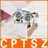 Fashion PU Band Watch Dial Retro Owl Double Double Movement Waterproof Sport Watch thumbnail-4