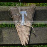 Hessian Bunting Burlap Banner Rustic Shabby Chic Wedding Thank You Pink Heart thumbnail-3