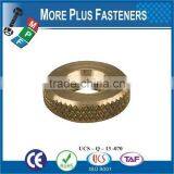 Made in Taiwan Brass Material Knurled Insert Nut Hex Cap Nut Knurled Thumb Nut thumbnail-5