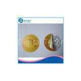 Water Transfer Tamper Proof Labels Stickers , Round Gold Block Out Labels thumbnail-1