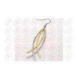 Fashion Gold and Silver Earring Hook With Polished Two Tones thumbnail-1