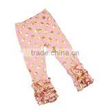 2016 Hot Design Sew Sassy Gold Polka Dot Printed Icing Ruffle Pant Girls Icing Capris Set thumbnail-5