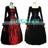 Rose Team-Free Shipping Custom-made Elegant Long Sleeve Victorian Dress Costume Gothic Dress Ball Gown