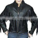 HMB-0289A LEATHER JACKETS WOMEN BIKER RIDERS COAT BLACK