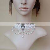2015 Custom Elegant White Lace Necklace Bridal Jewelry With Pearl thumbnail-2