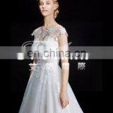 1A067 CX 2015 Lace Open Back Palace Wedding Dress Real Picture Show Bridal Muslim Wedding Dress Long Tail thumbnail-5