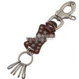 Latest high quality metal keychain genuine leather keychain wholesale