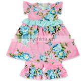 Floral Remake Baby Girls Clothing Kids Unique Boutique Ruffled Capri Sets Persnikety Summer Outfit thumbnail-1